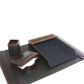 Walnut Home Office 4pc Desk Accessory Set